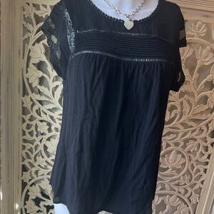 Elegant Black Lace Women's Top
